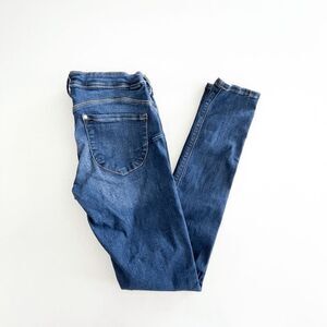 H&M Womens Classic Denim Low Waist Jeggings Jeans Blue Stretchy Size 28